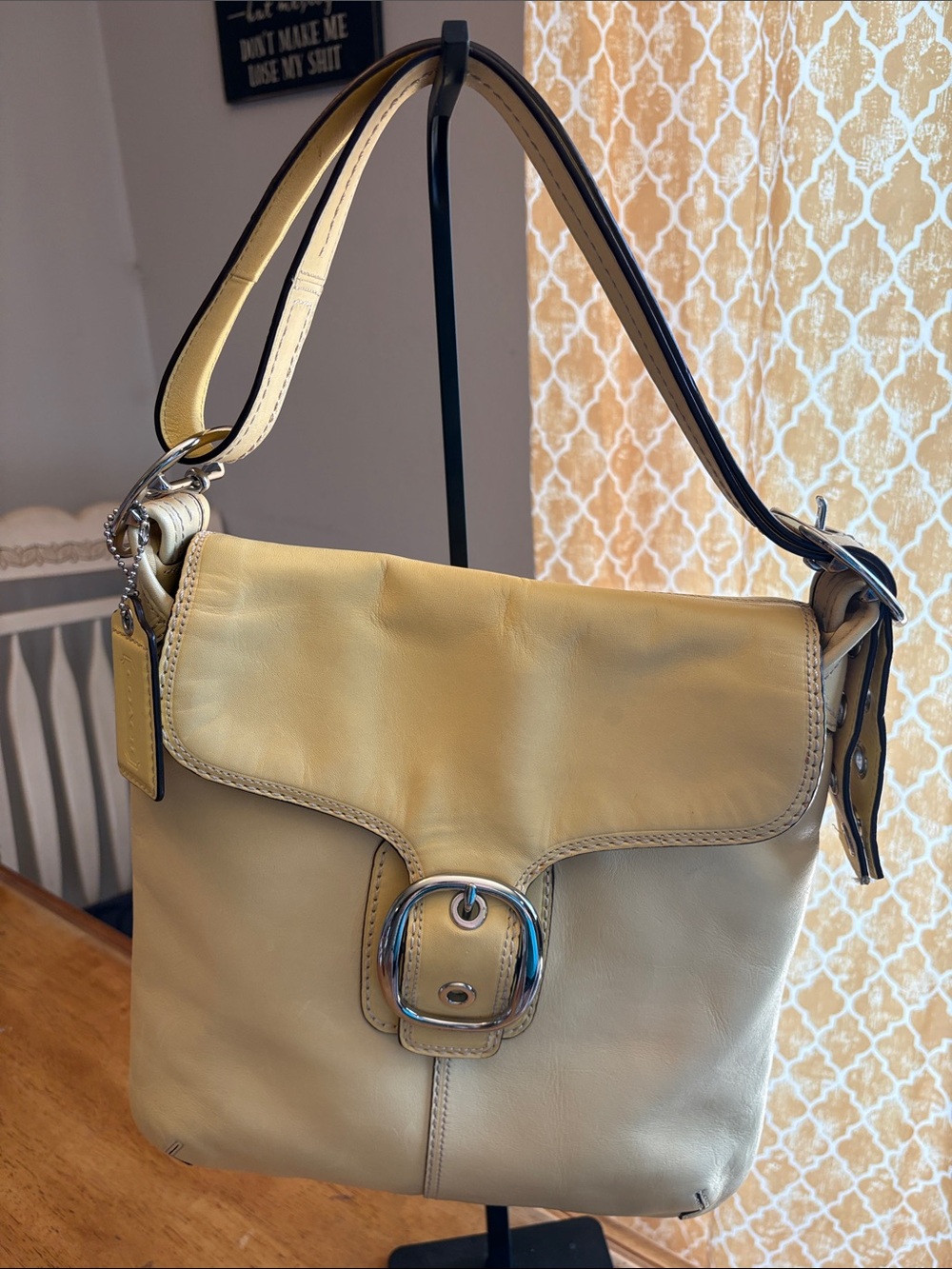 Coach 2008 Yellow Bleeker Flap Leather convertible crossbody